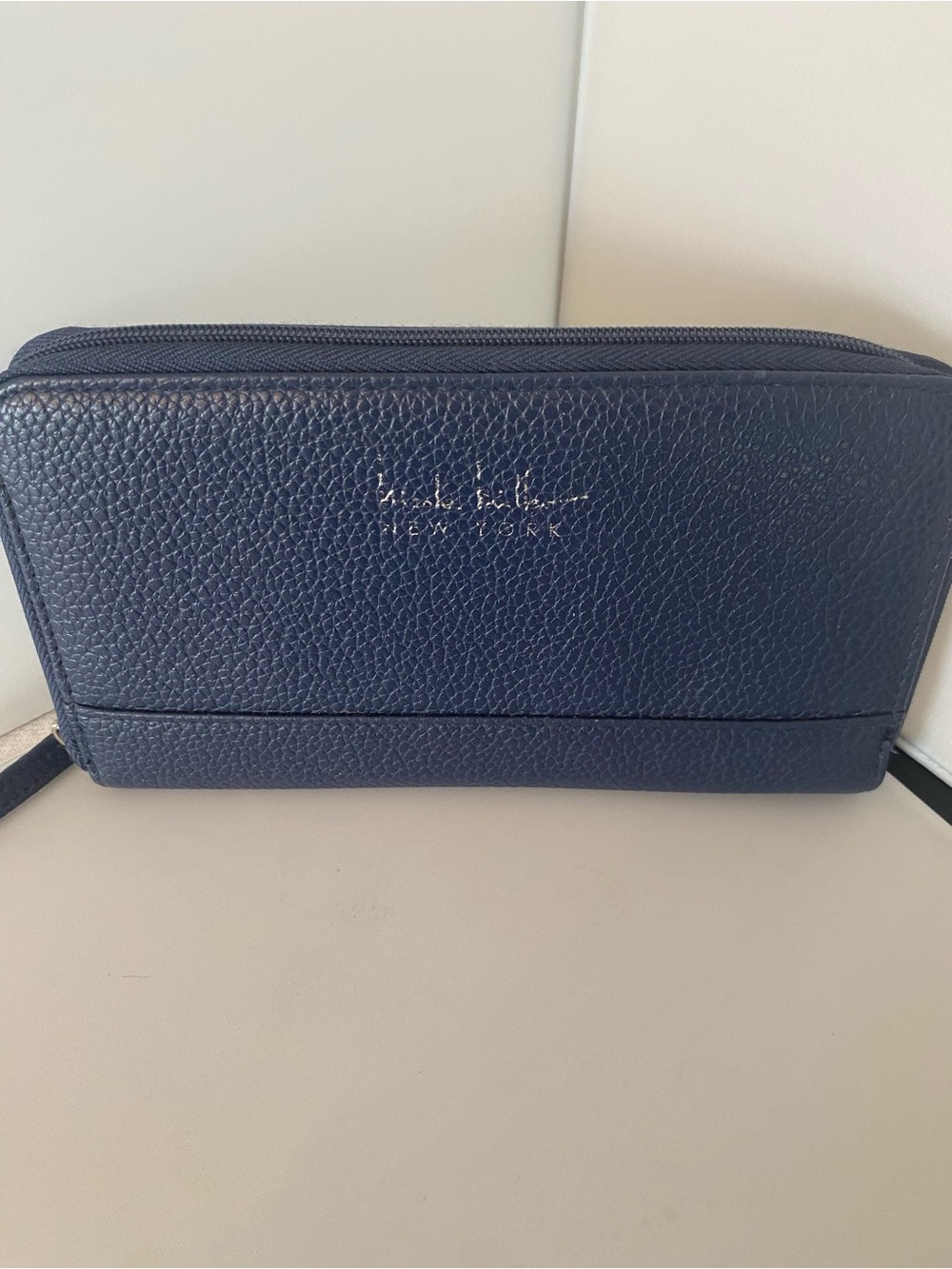 Nicole Miller navy zip-around wallet
